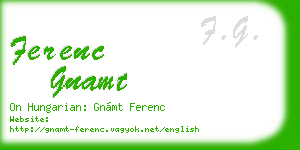 ferenc gnamt business card